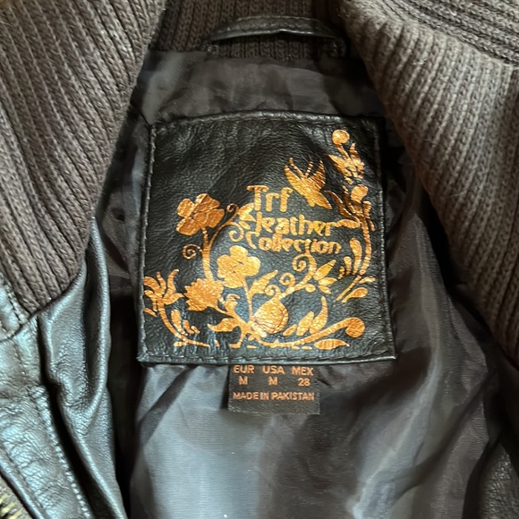 Brown leather leather jacket - Picture 4 of 8